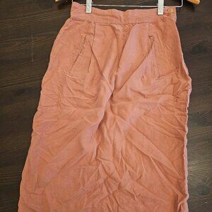 Calvin Klein pink silk 80s pleated pencil skirt